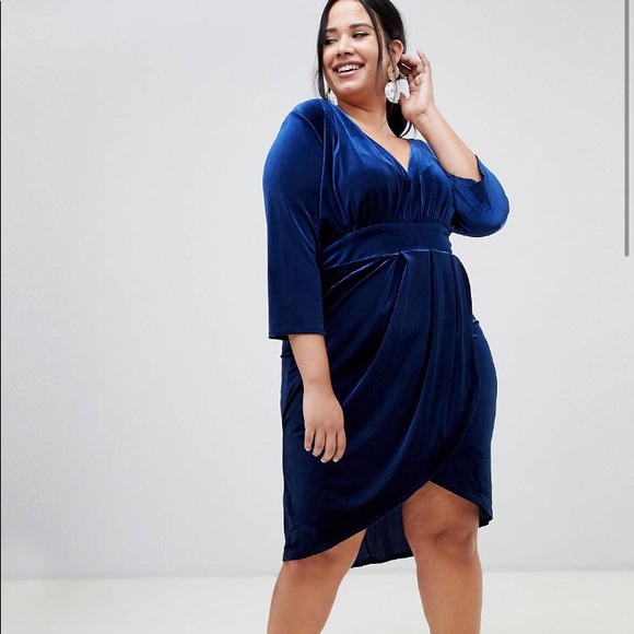 ASOS Curve Dresses & Skirts - Asos Blue velvet dress